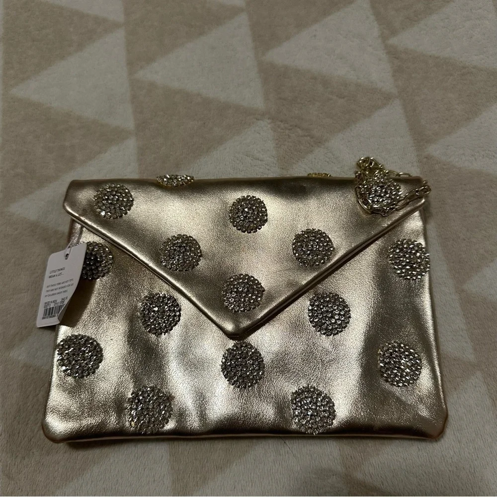 J crew Girls' embellished faux-leather envelope clutch